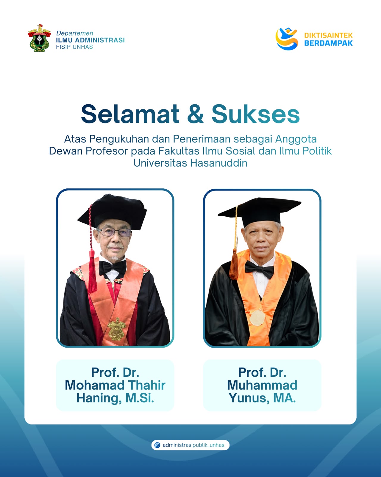 Atas Pengukuhan dan Penerimaan sebagai Anggota Dewan Profesor pada Fakultas Ilmu Sosial dan Ilmu Politik Universitas Hasanuddin