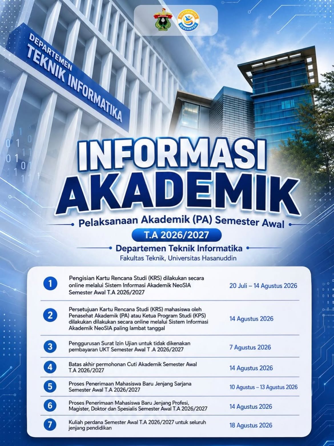 Academic Info Early Semester AY 2026/2027