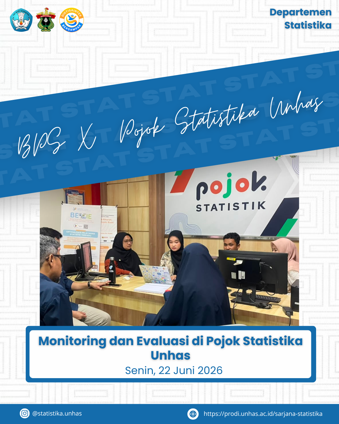 BPS Conducts Monitoring and Evaluation of Work Programs at the Unhas Statistics Corner