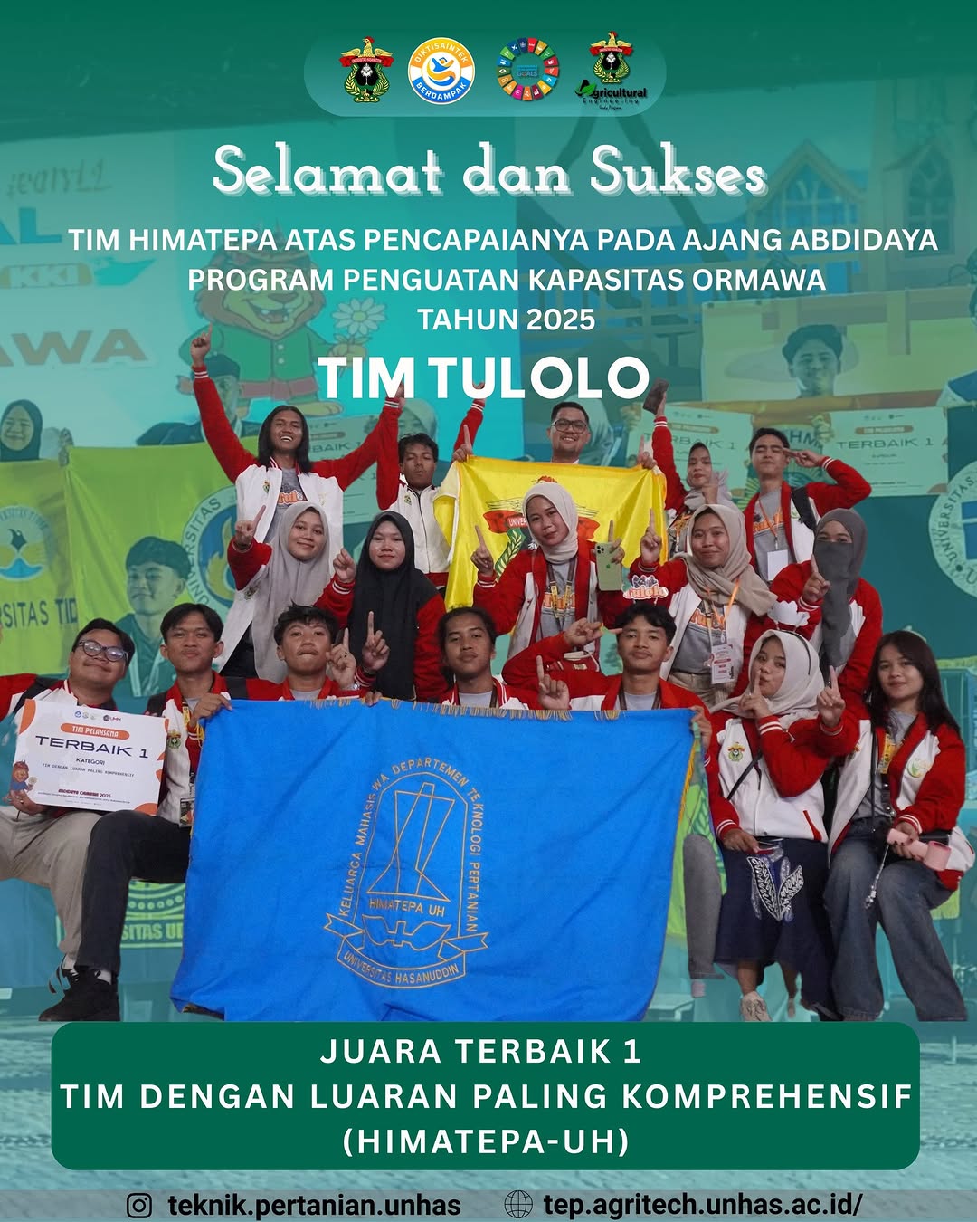 Tim HIMATEPA-UH Raih Juara Terbaik I pada Ajang ABDIDAYA Program Penguatan Kapasitas Ormawa Tahun 2025