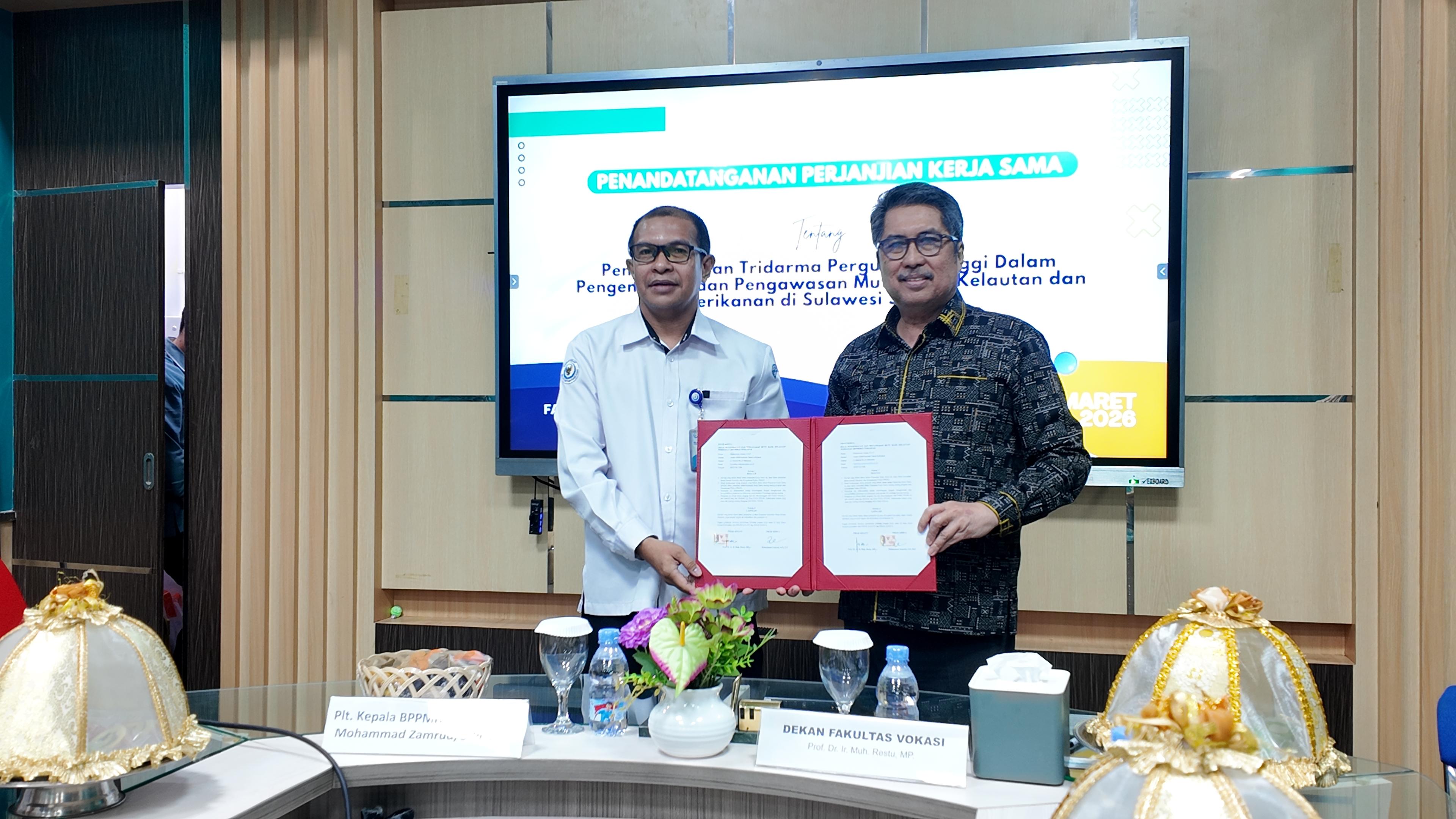 Akselerasi Mutu Perikanan, Prodi TAPPP Fakultas Vokasi Unhas dan BPPMHKP Makassar Resmikan Kerja Sama Strategis