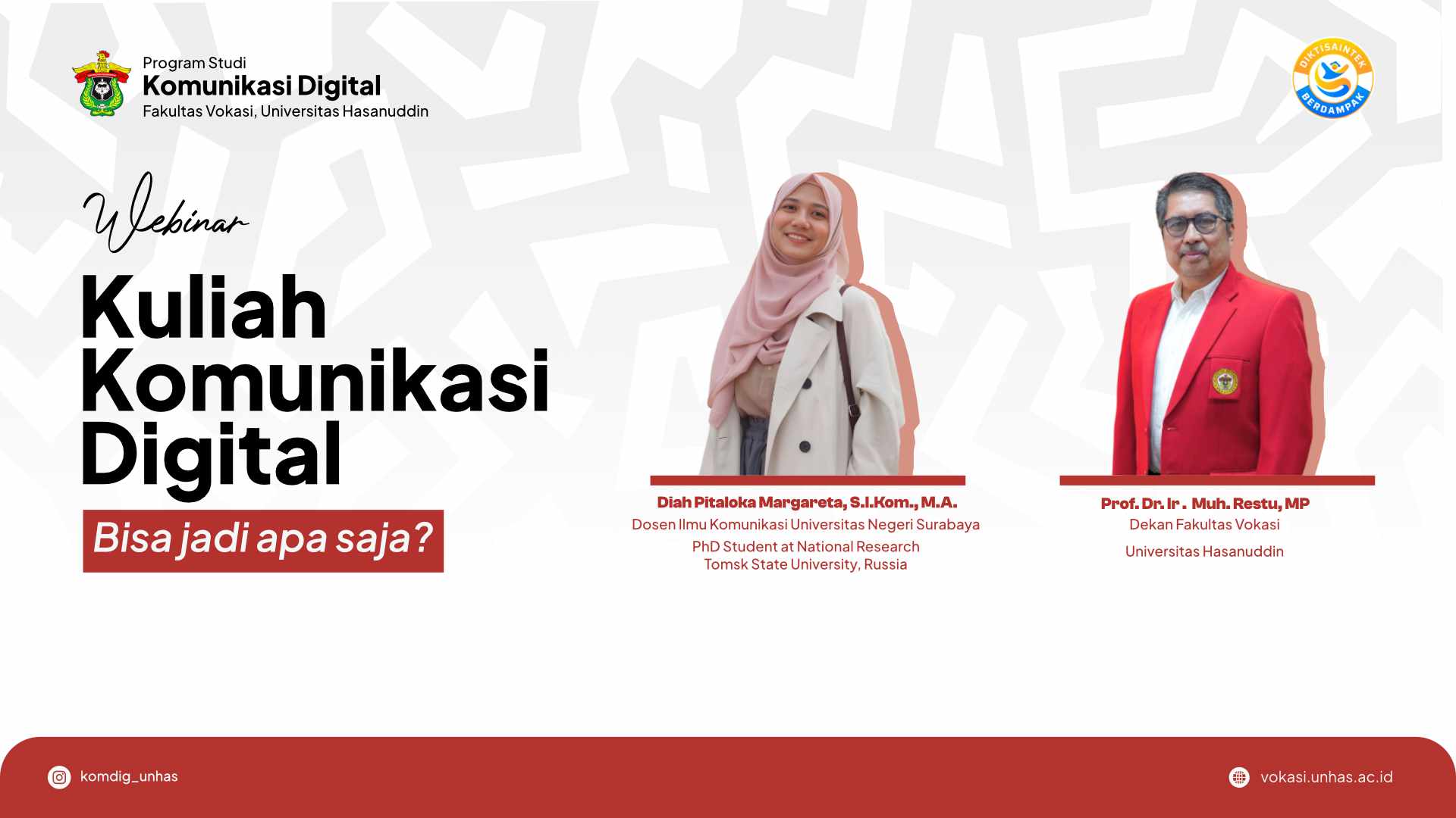 Unhas Vocational Faculty Hosts Webinar on Career Prospects in Digital Communication
