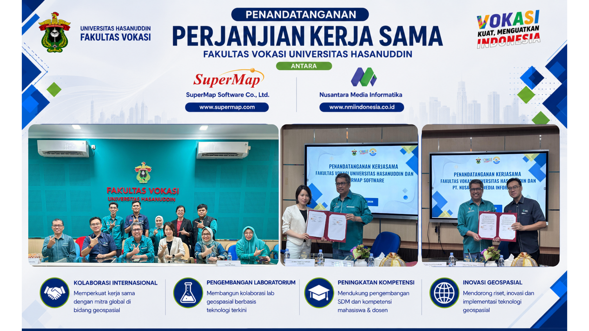 Collaboration Agreement Between the Vocational Faculty and SuperMap and PT. NMI