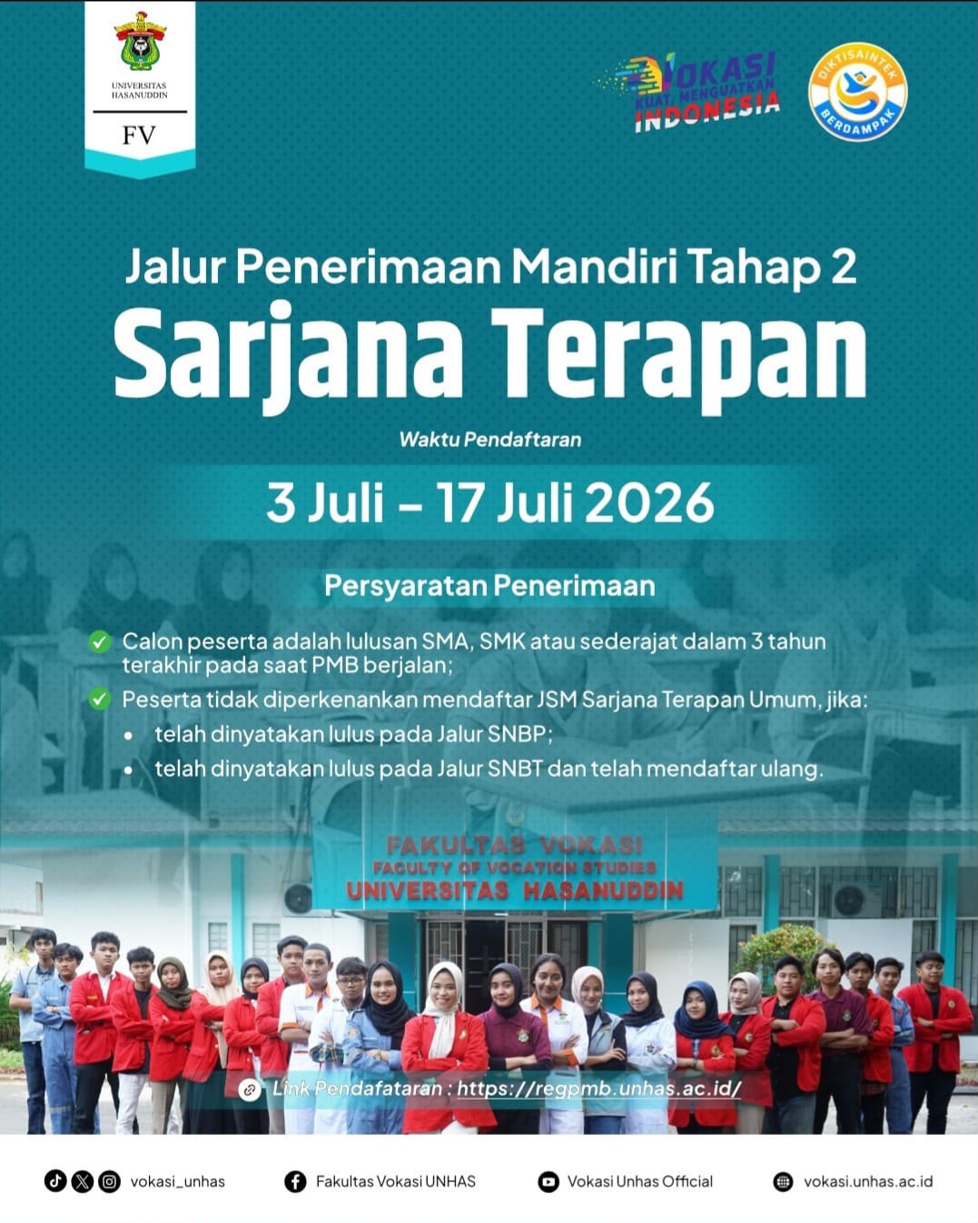 Informasi Penerimaan Calon Mahasiswa Baru Jalur Mandiri Tahap 2