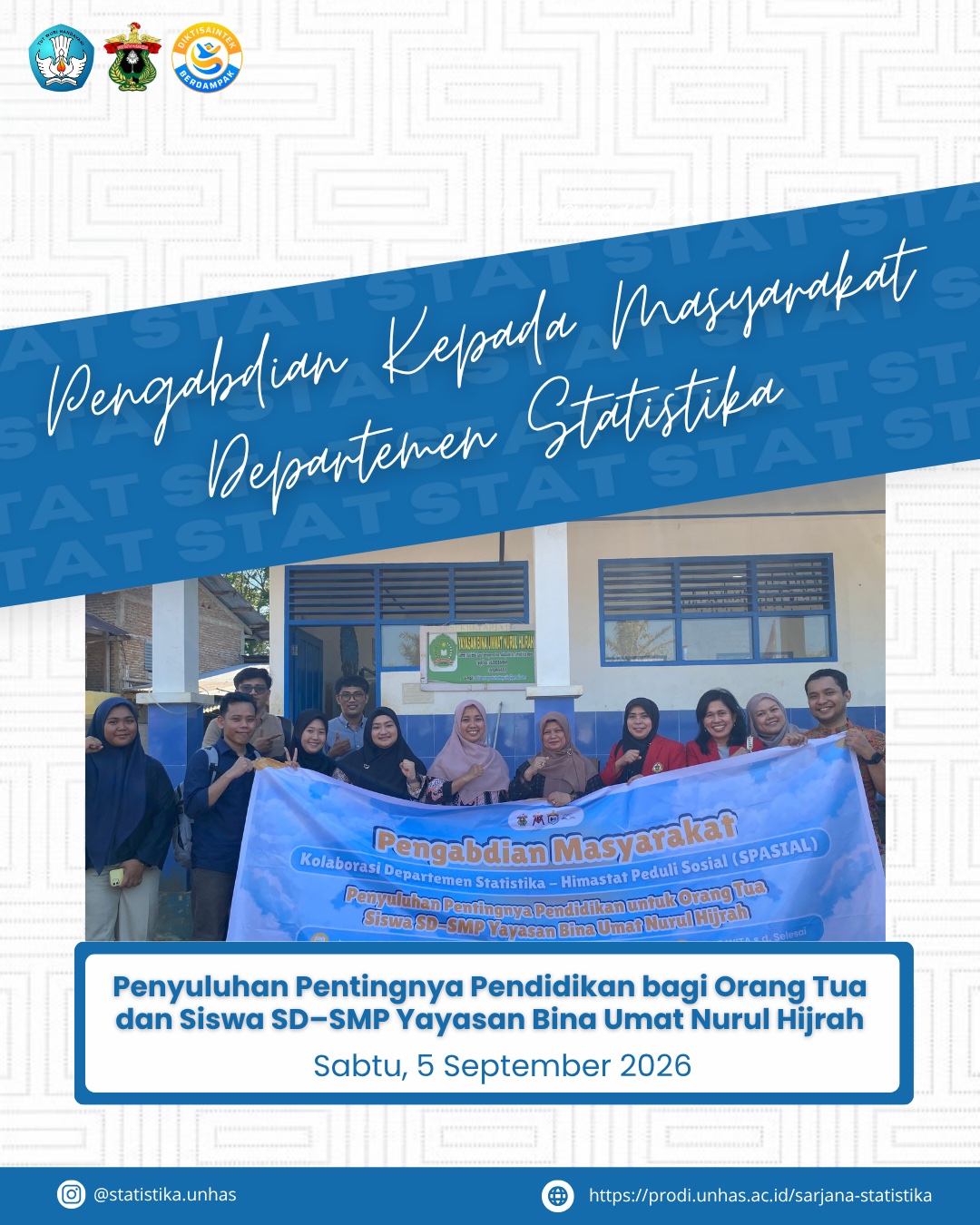 Department of Statistics at Unhas Holds Outreach on the Importance of Education for Parents and Students